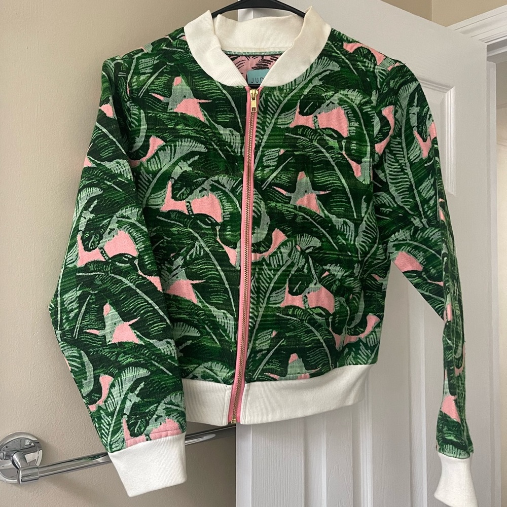Judith March Palm Leaf Bomber Jacket Small